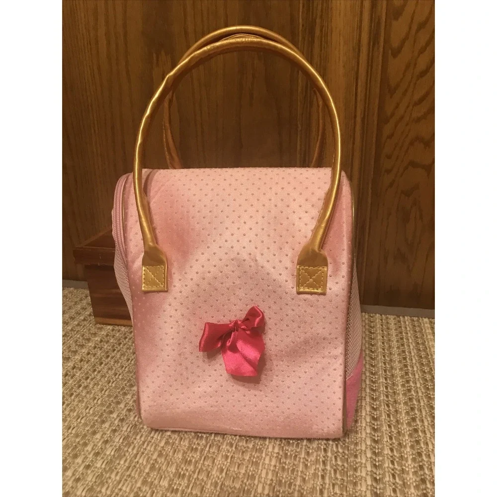Pucci Pups Pink Dog Carrier Bag‎ Purse with Plush Dog Toy Bows